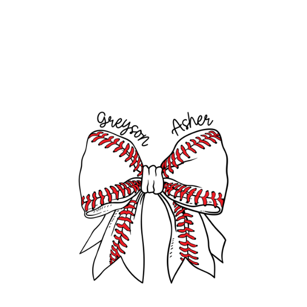 Baseball Bow-2names-design