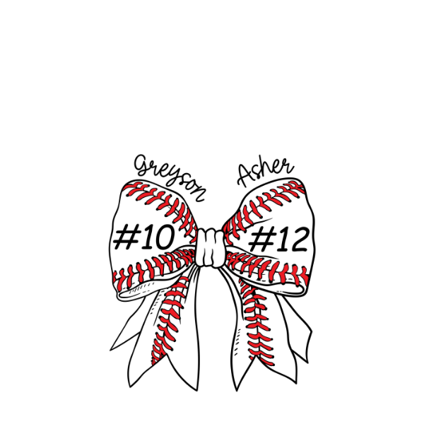 Baseball Bow-2names-numbers-design