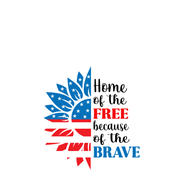 Home of the Free Flower-black-design