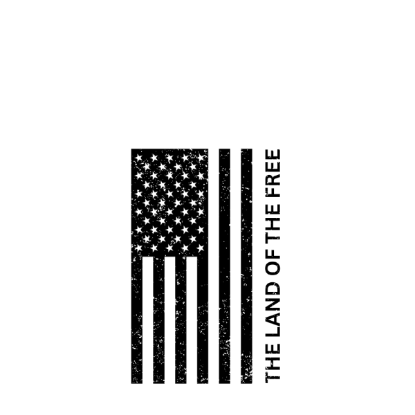 Land of the Free Flag-black-design