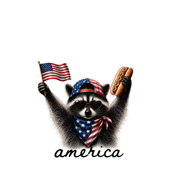 Patriotic Raccoon-black-design