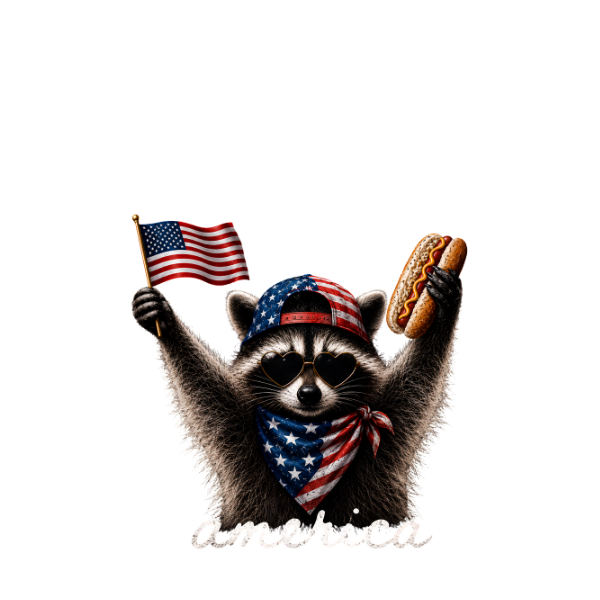 Patriotic Raccoon-white-design